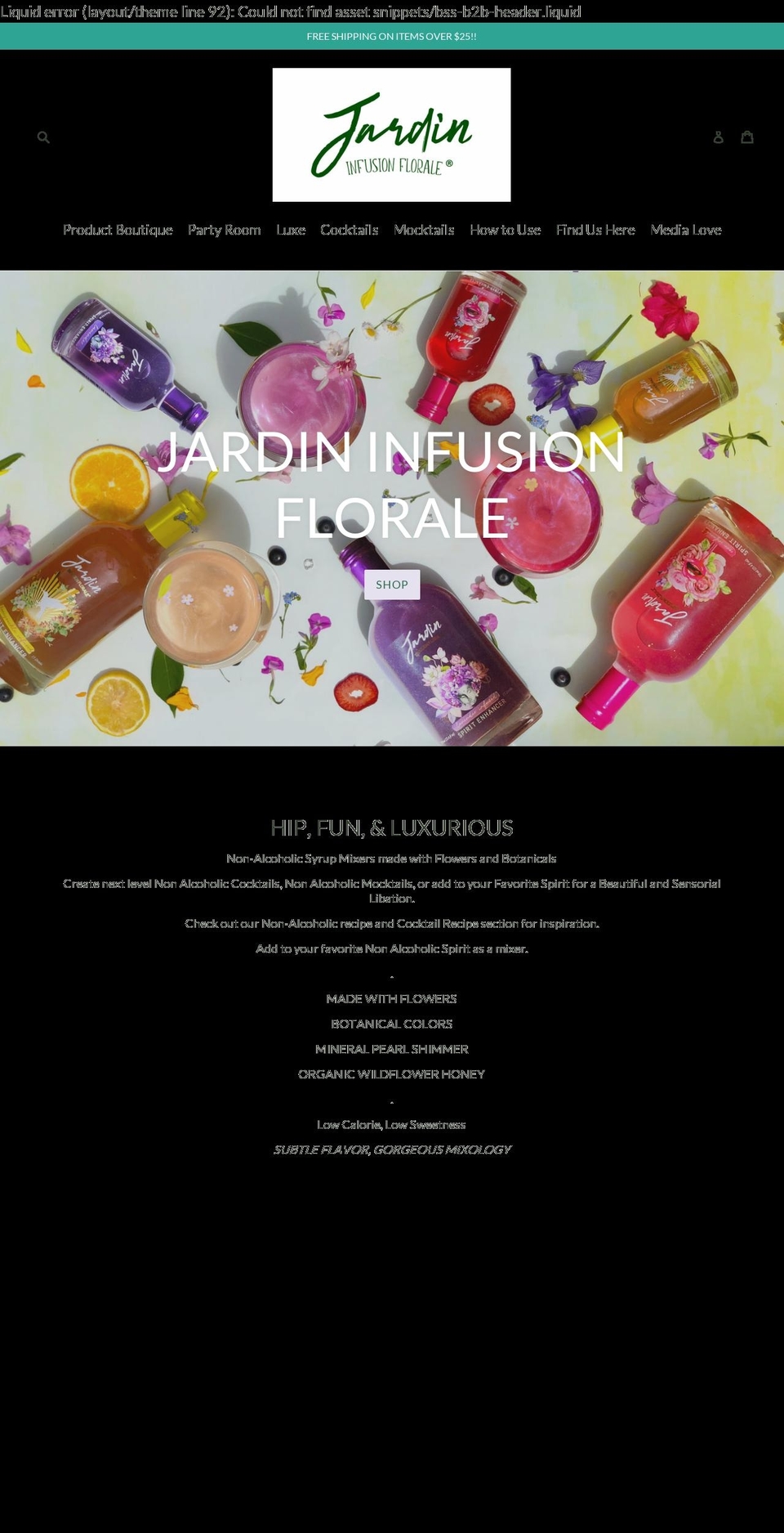 jardininfusions.com — Shopify storefront screenshot