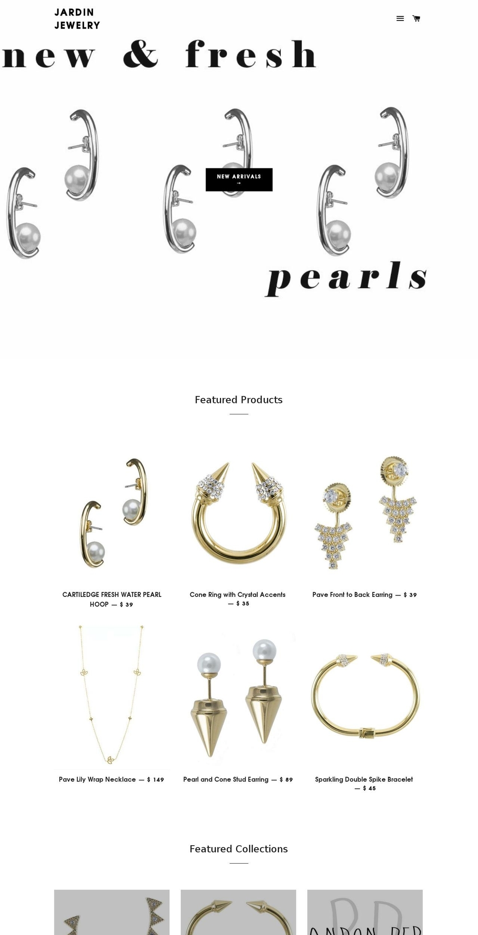 jardinjewelry.com shopify website screenshot