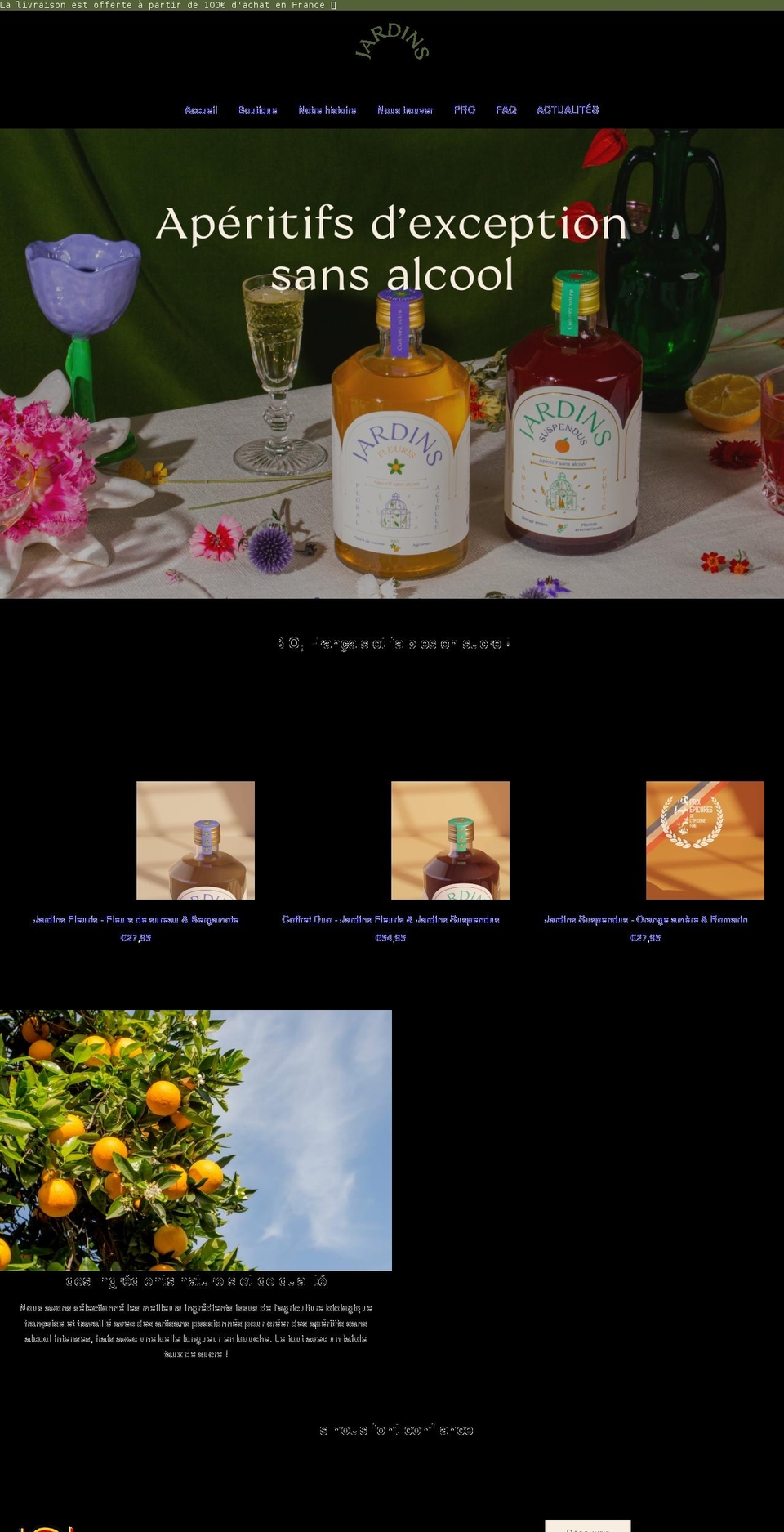 jardins.co shopify website screenshot