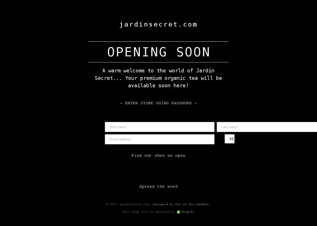 jardinsecret.com shopify website screenshot