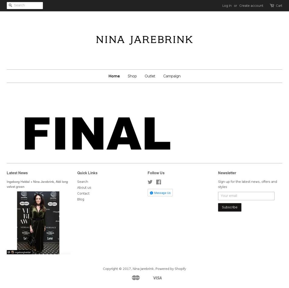 jarebrink.com shopify website screenshot