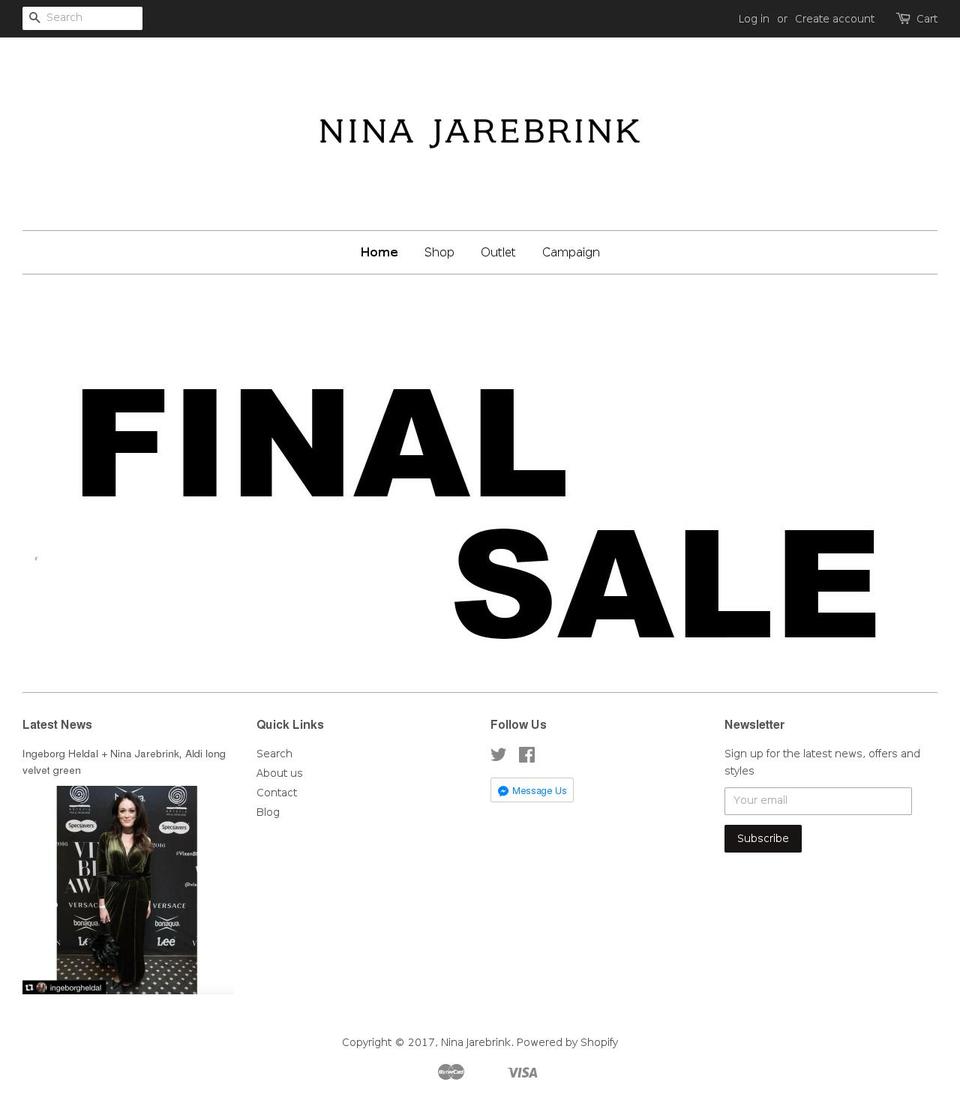 jarebrinkofsweden.com shopify website screenshot