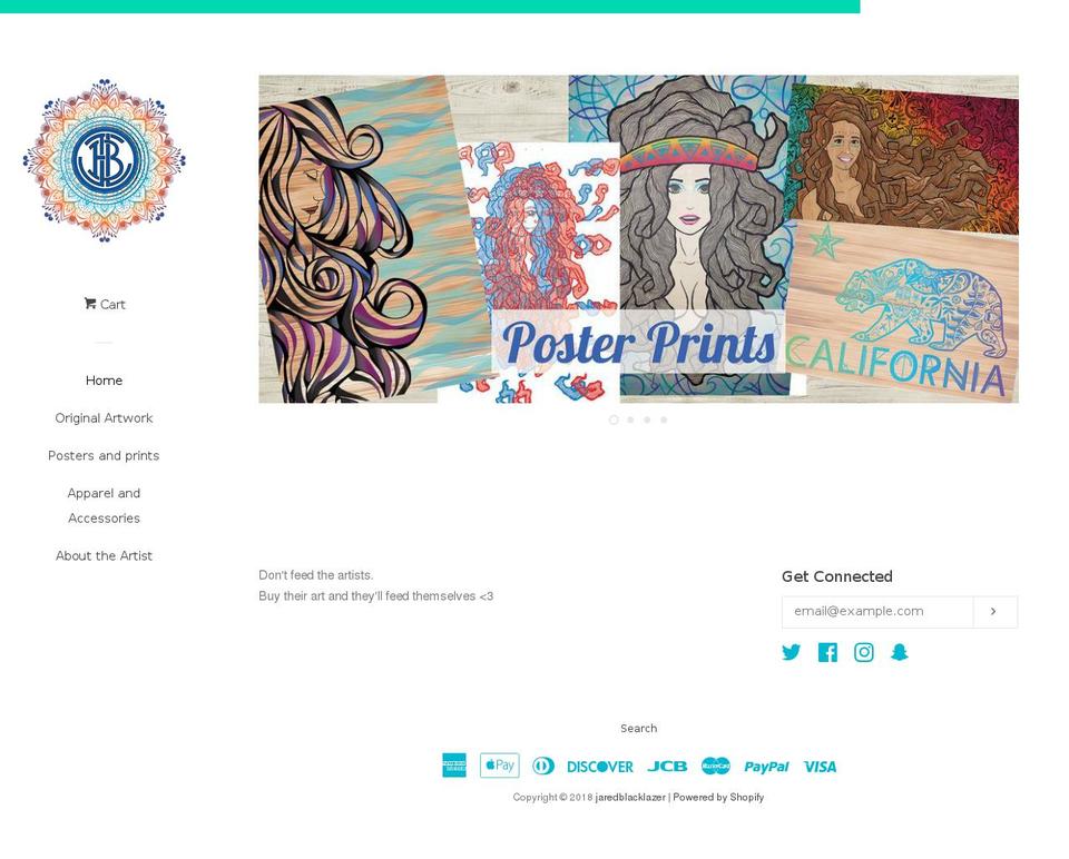 jaredblacklazer.com shopify website screenshot