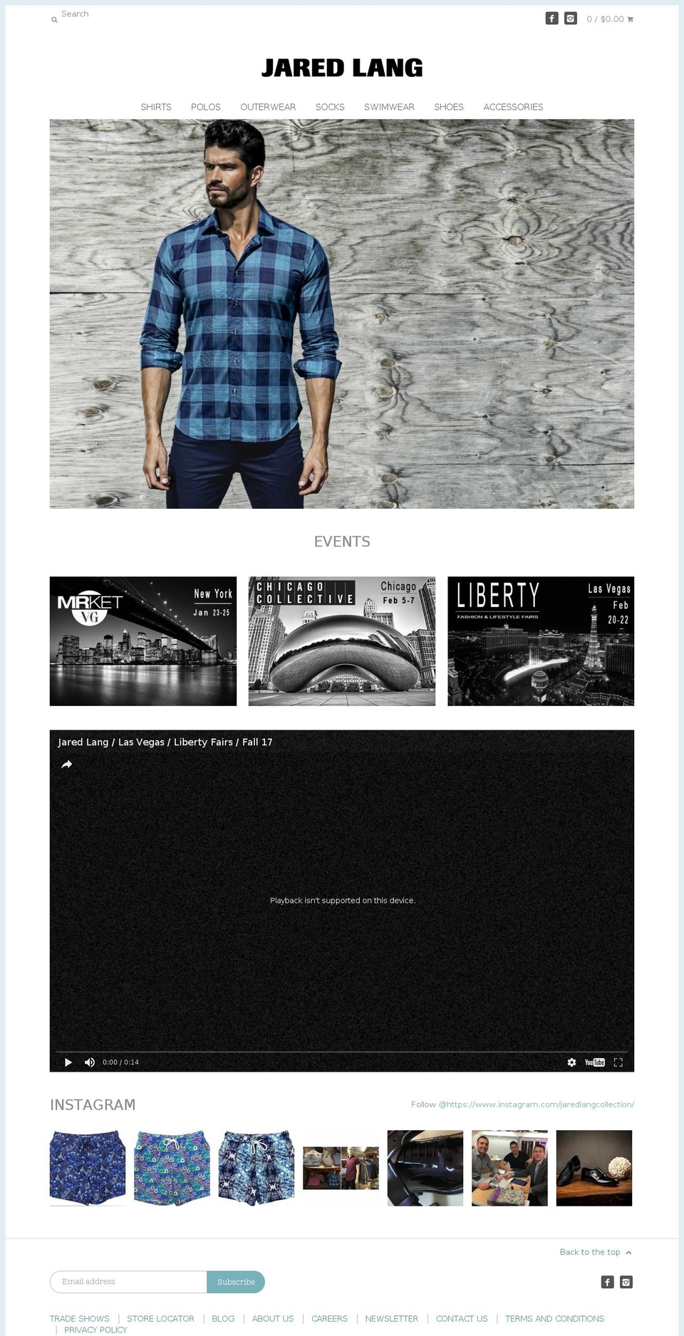 jaredlangcollection.com shopify website screenshot