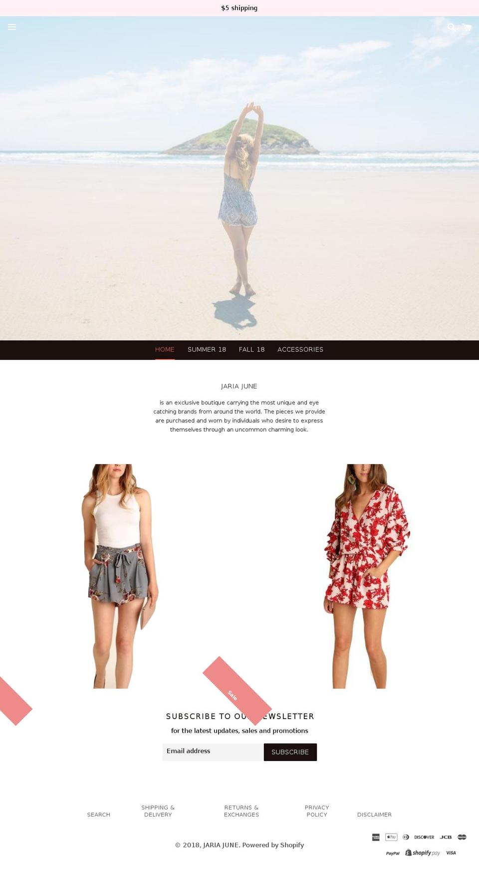 jariajune.com — Shopify storefront screenshot