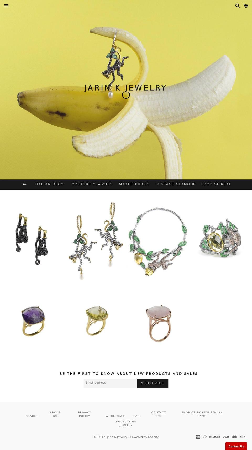 jarinkjewelry.com shopify website screenshot