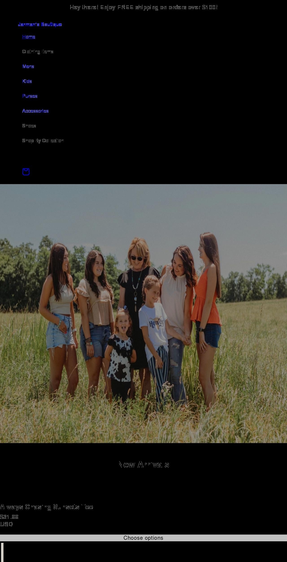 jarmansboutique.com shopify website screenshot