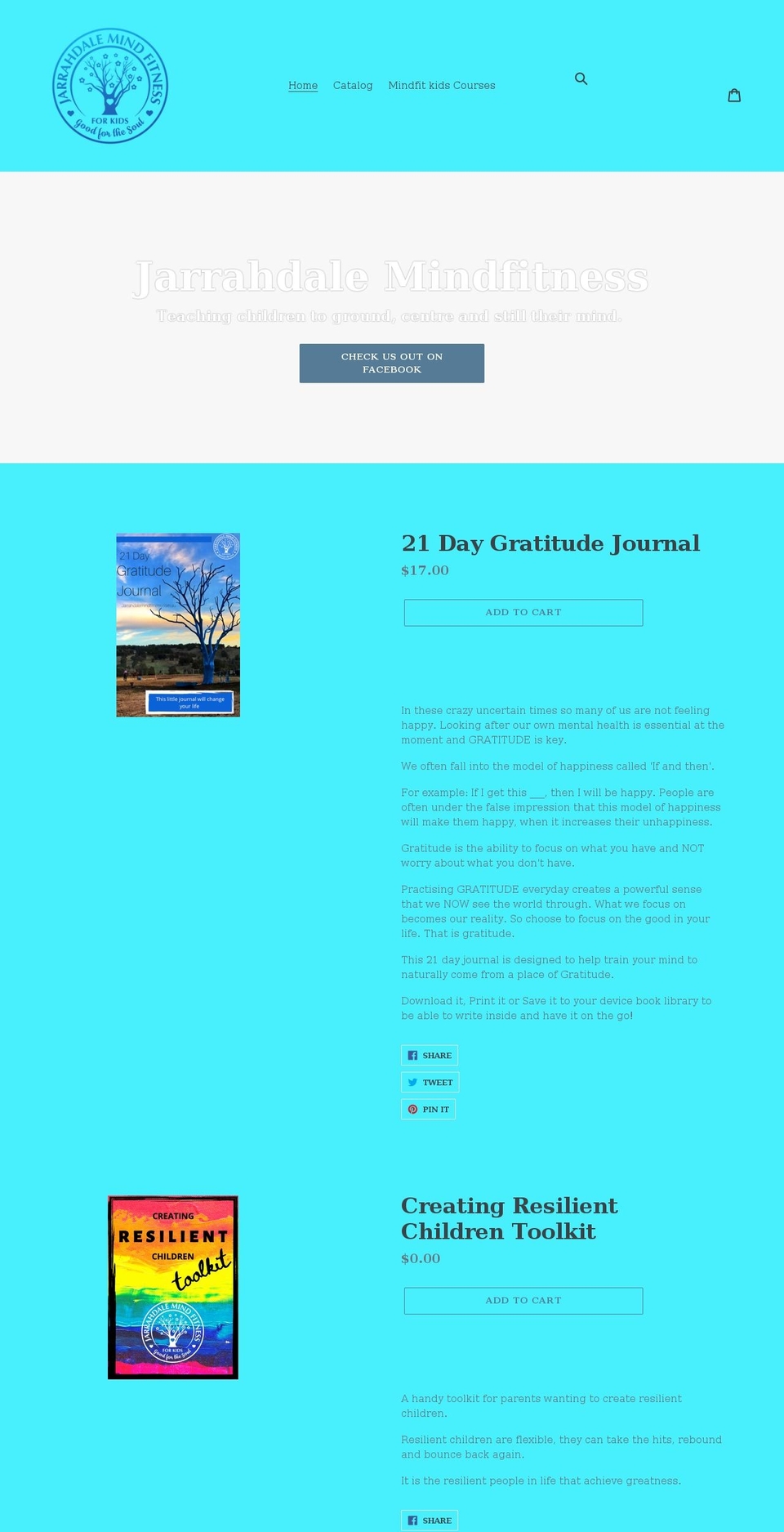 jarrahdale-mindfitness.myshopify.com shopify website screenshot