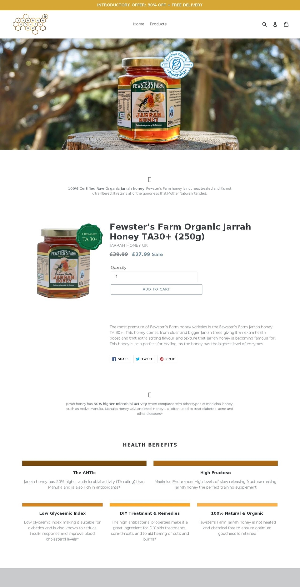 jarrahhoneyuk.com — Shopify storefront screenshot