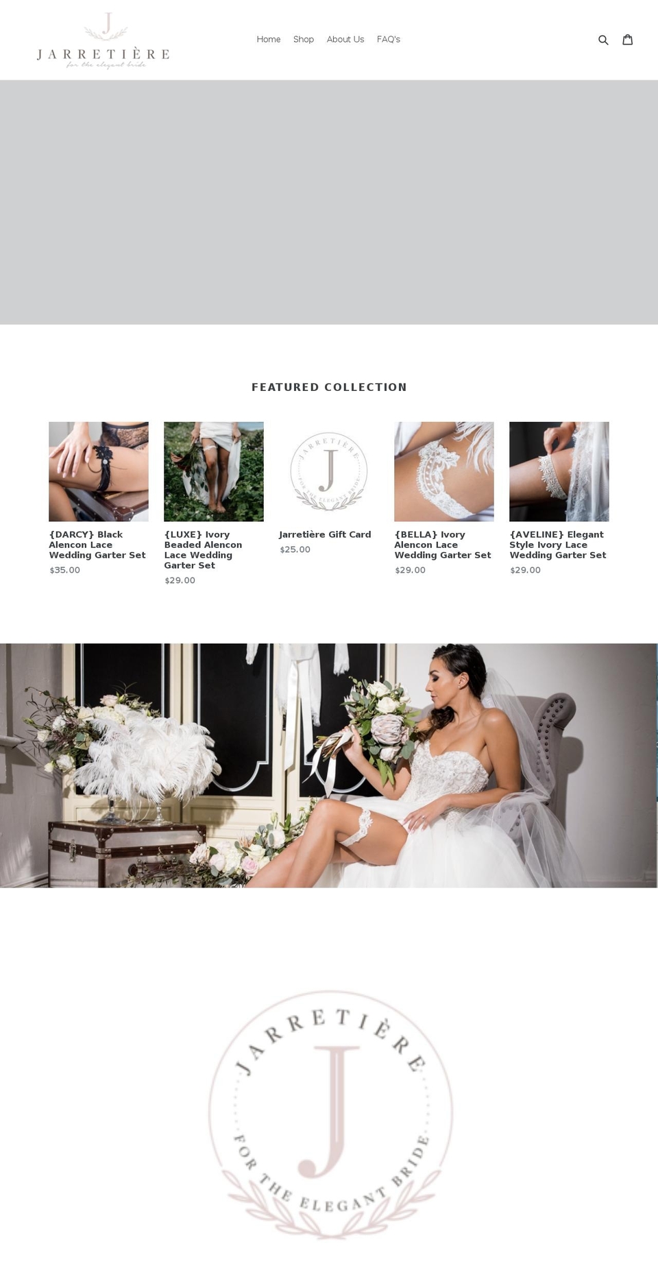 jarretierebridal.com — Shopify storefront screenshot