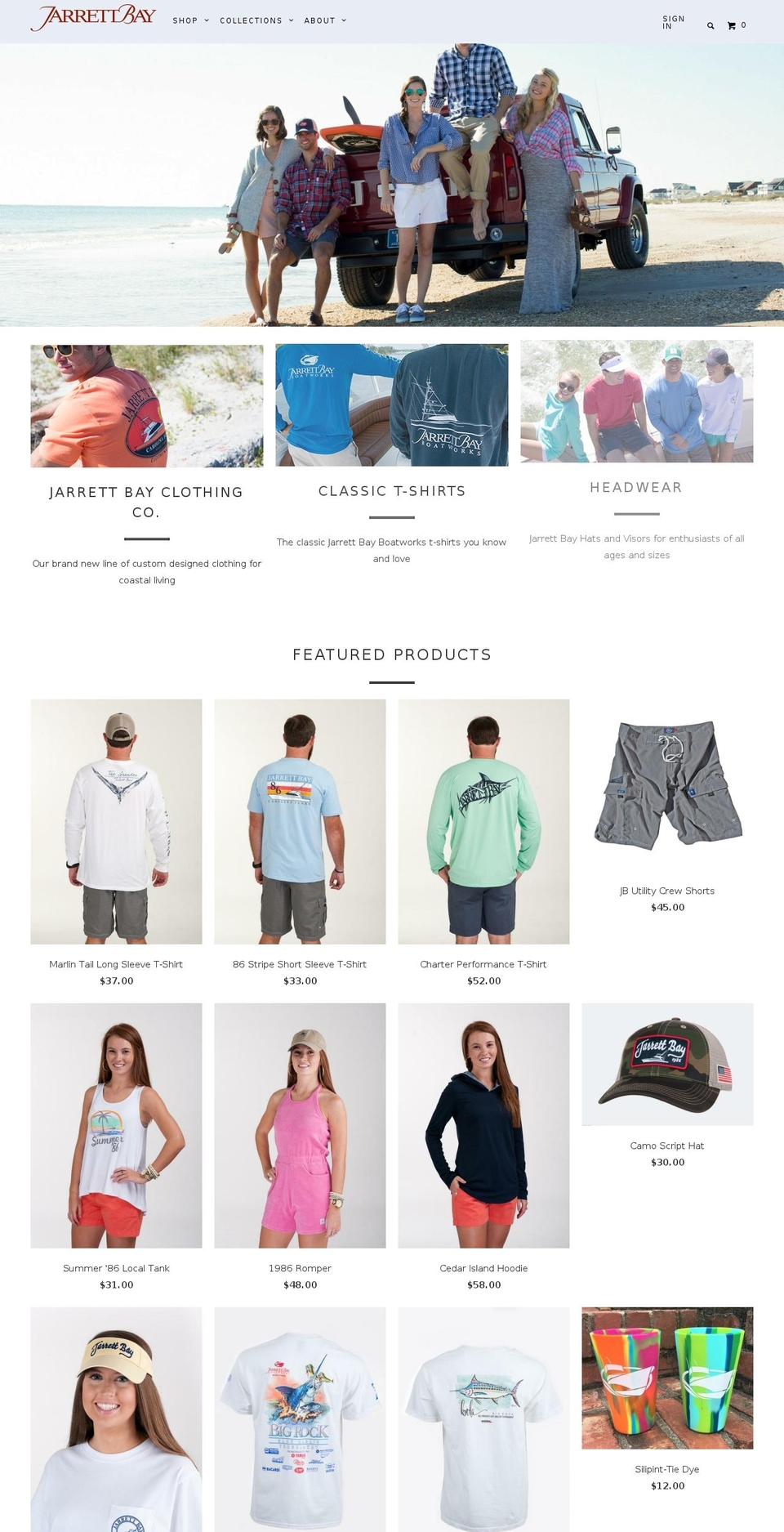 Offshore Shopify theme site example jarrettbayboathouse.com