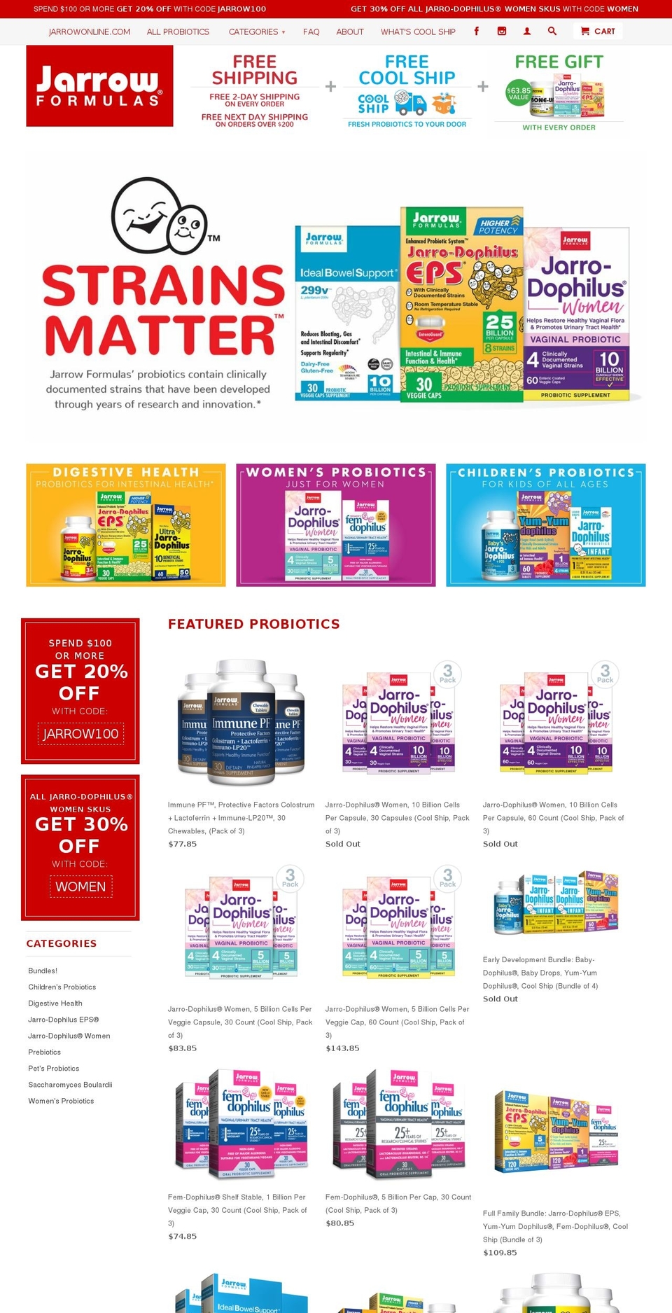 jarrow-formulas.myshopify.com shopify website screenshot