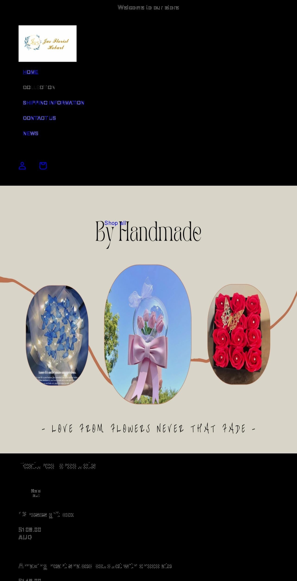 jasflorist.com shopify website screenshot