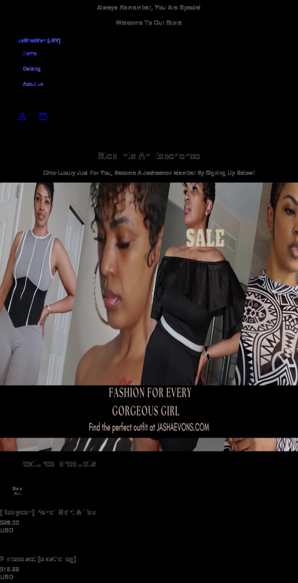 jashaevons.com — Shopify storefront screenshot