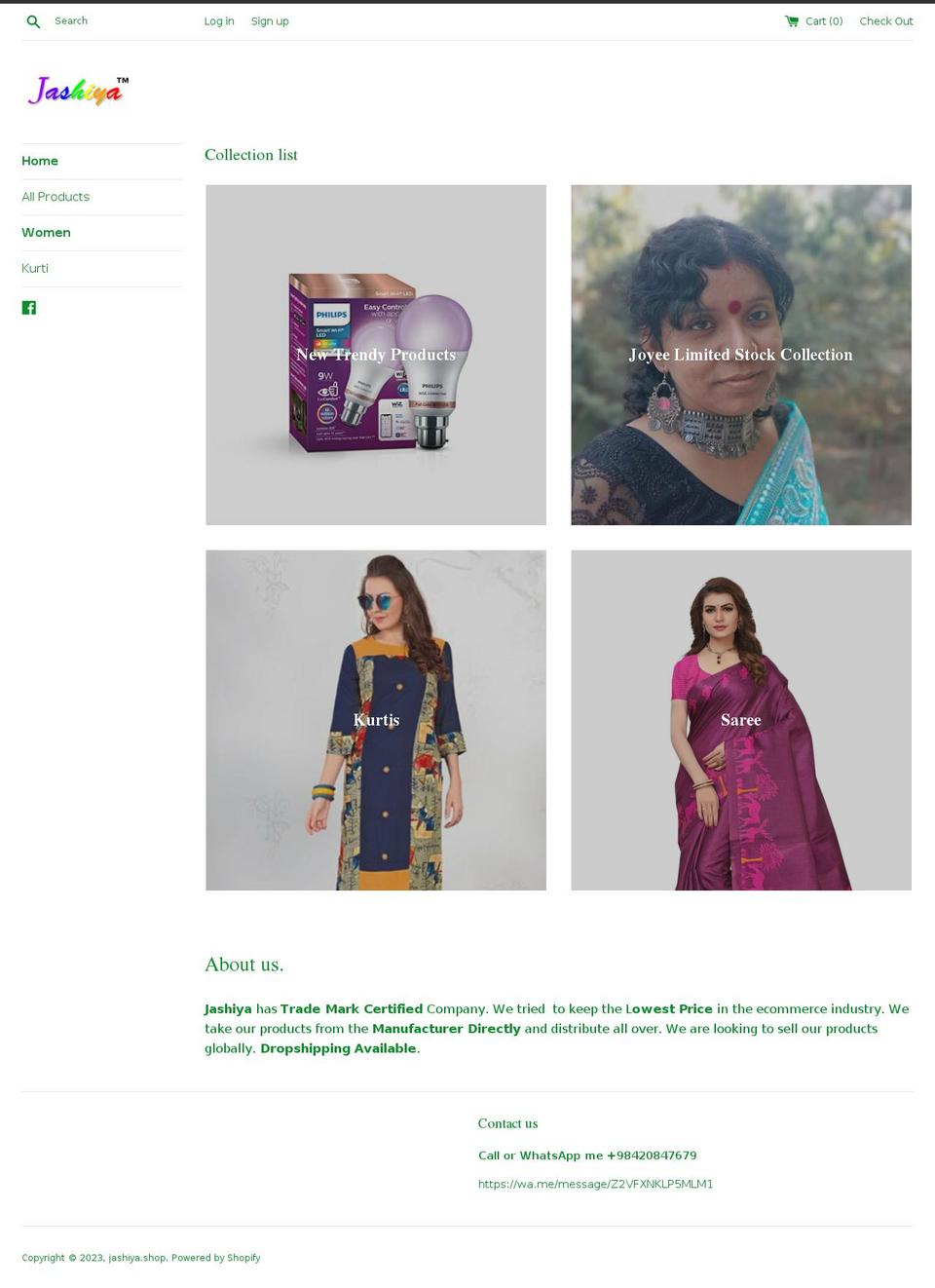 jashiya.shop shopify website screenshot