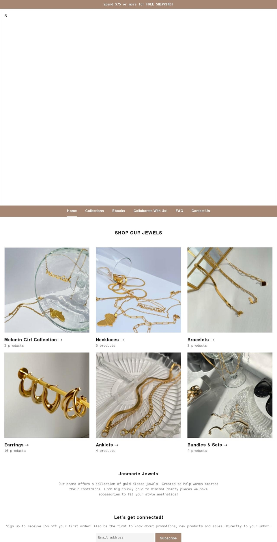 jasmariejewels.com shopify website screenshot