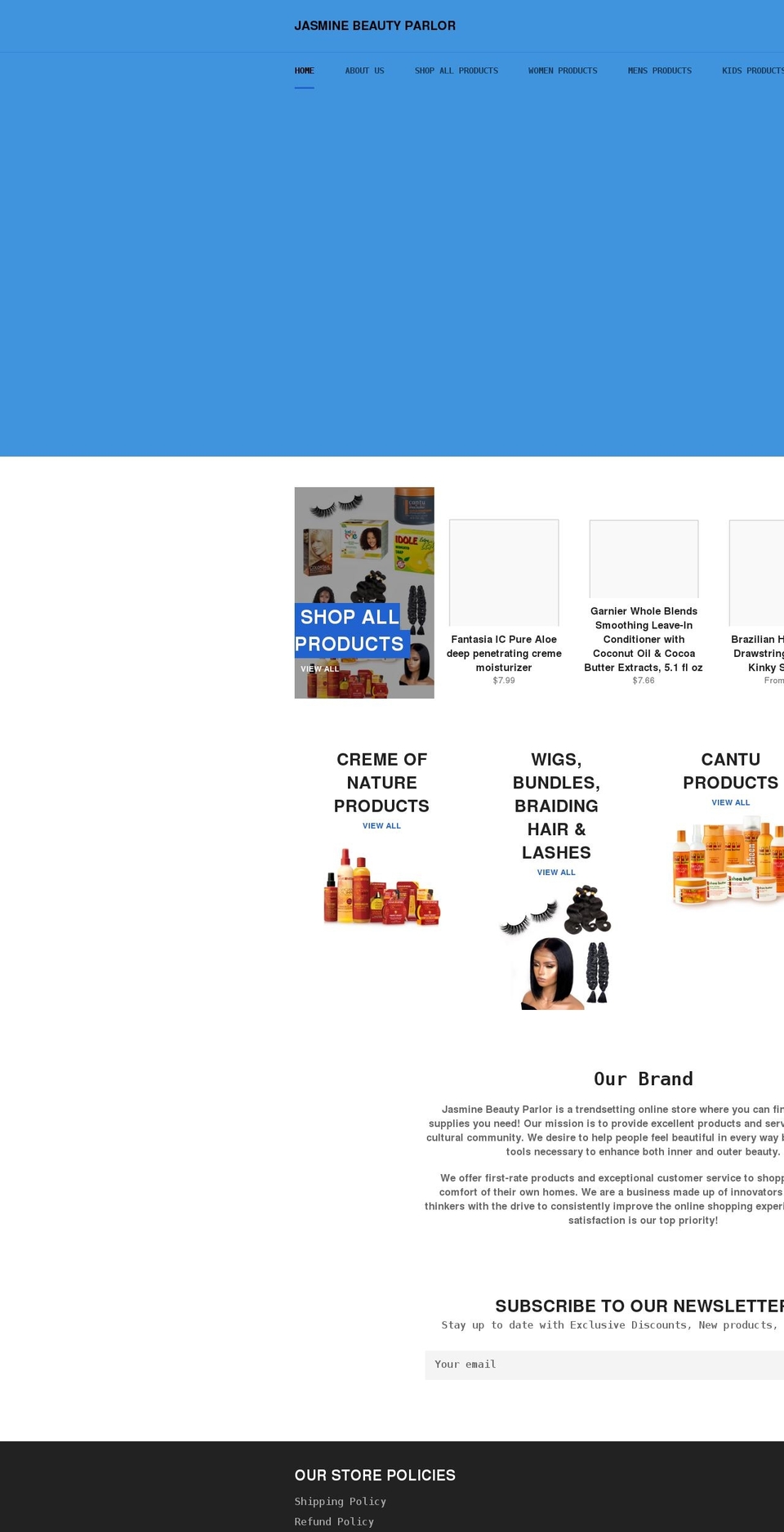 jasminebeautyparlor.com shopify website screenshot