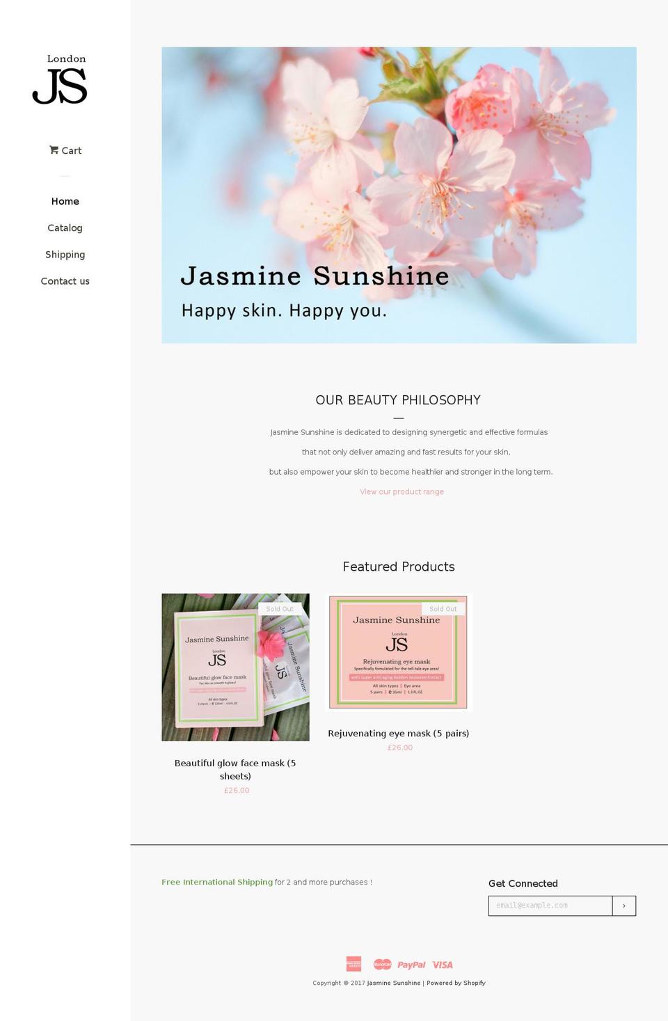 jasminesunshine.com shopify website screenshot