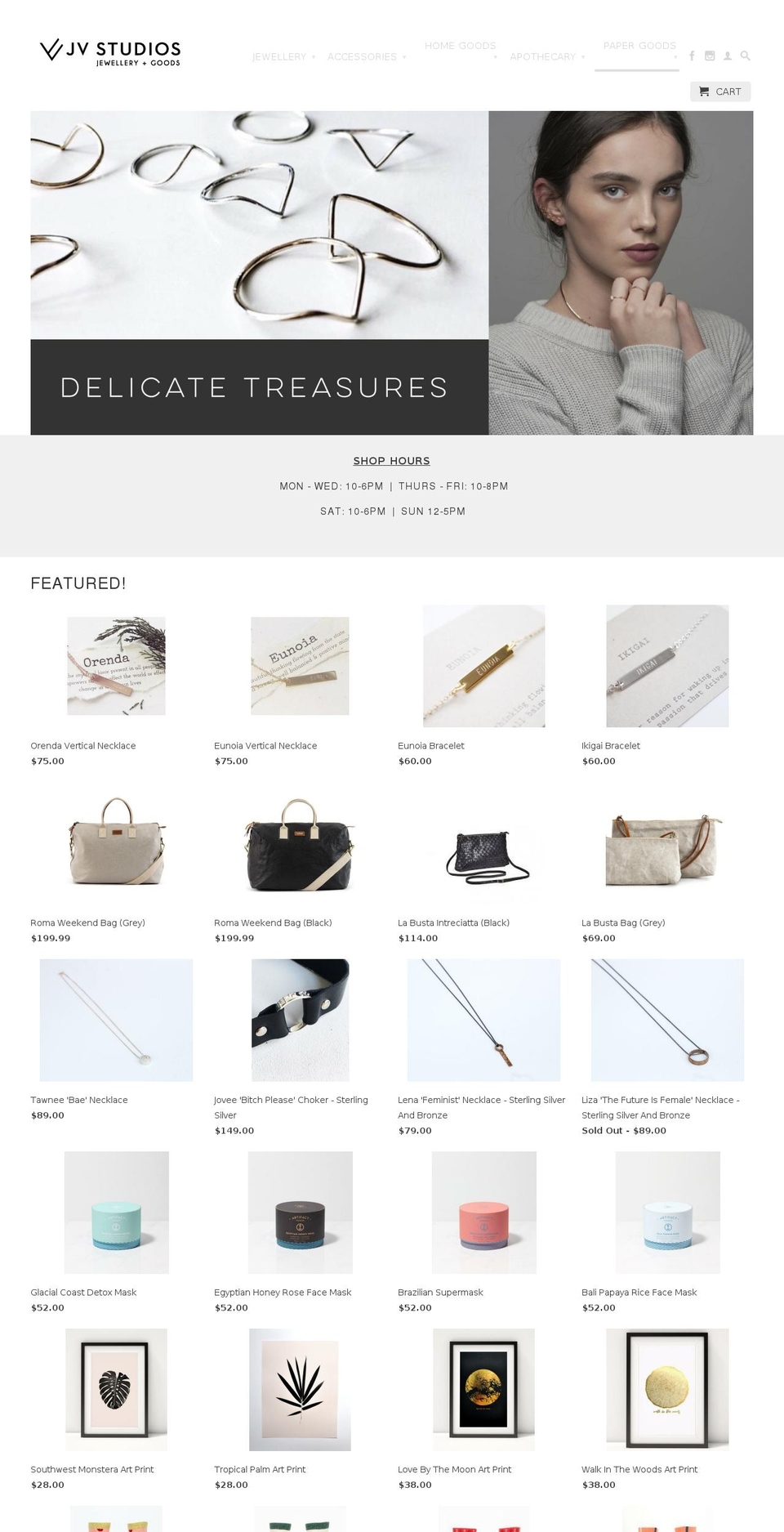 jasminevirani.com shopify website screenshot