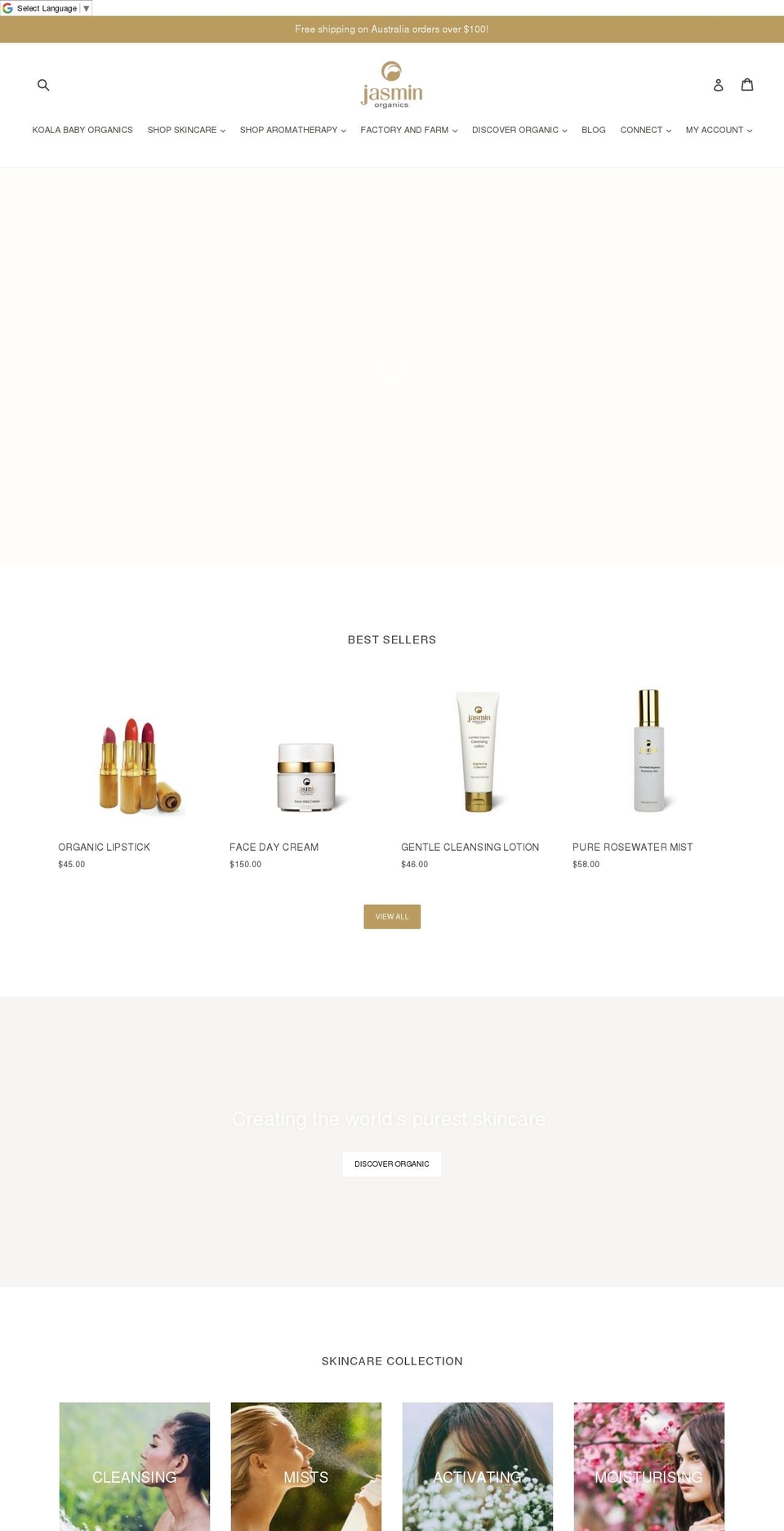 jasminskincare.eu shopify website screenshot