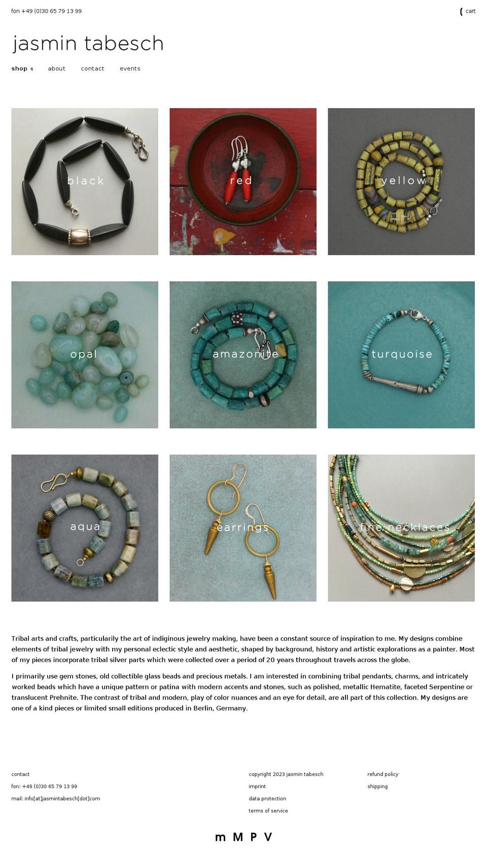jasmintabeschdesign.com — Shopify storefront screenshot