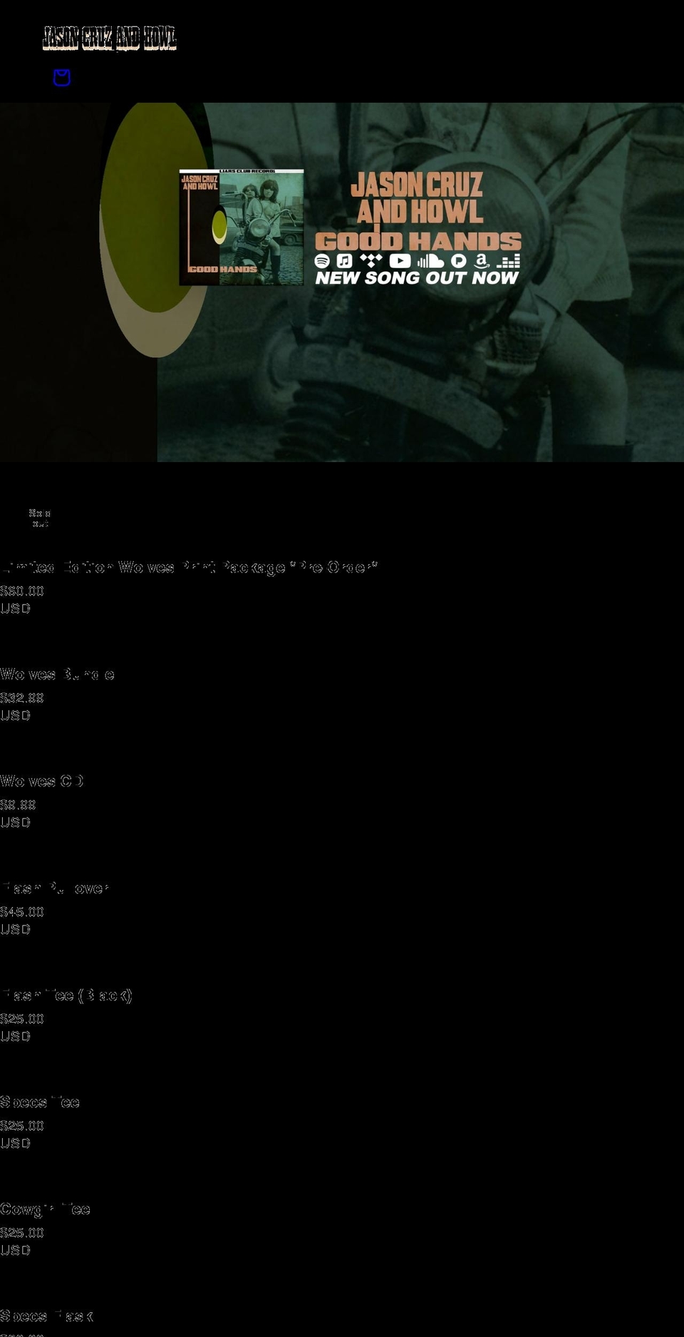 jasoncruzandhowl.com shopify website screenshot