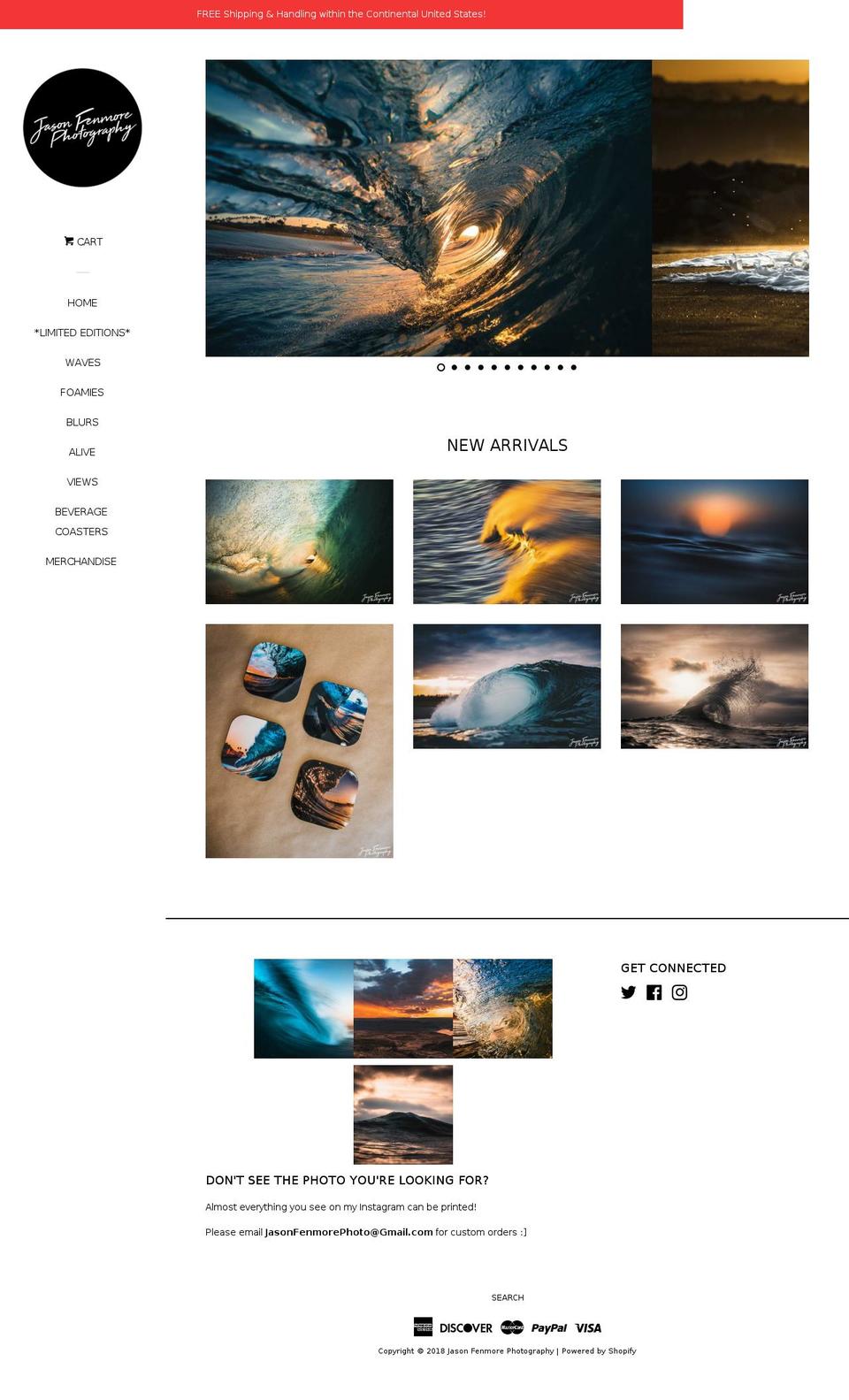 jasonfenmorephoto.com — Shopify storefront screenshot