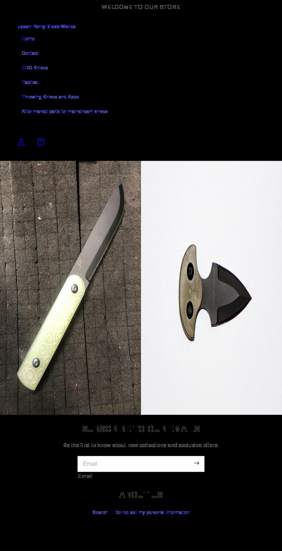 jasonperrybladeworks.com shopify website screenshot