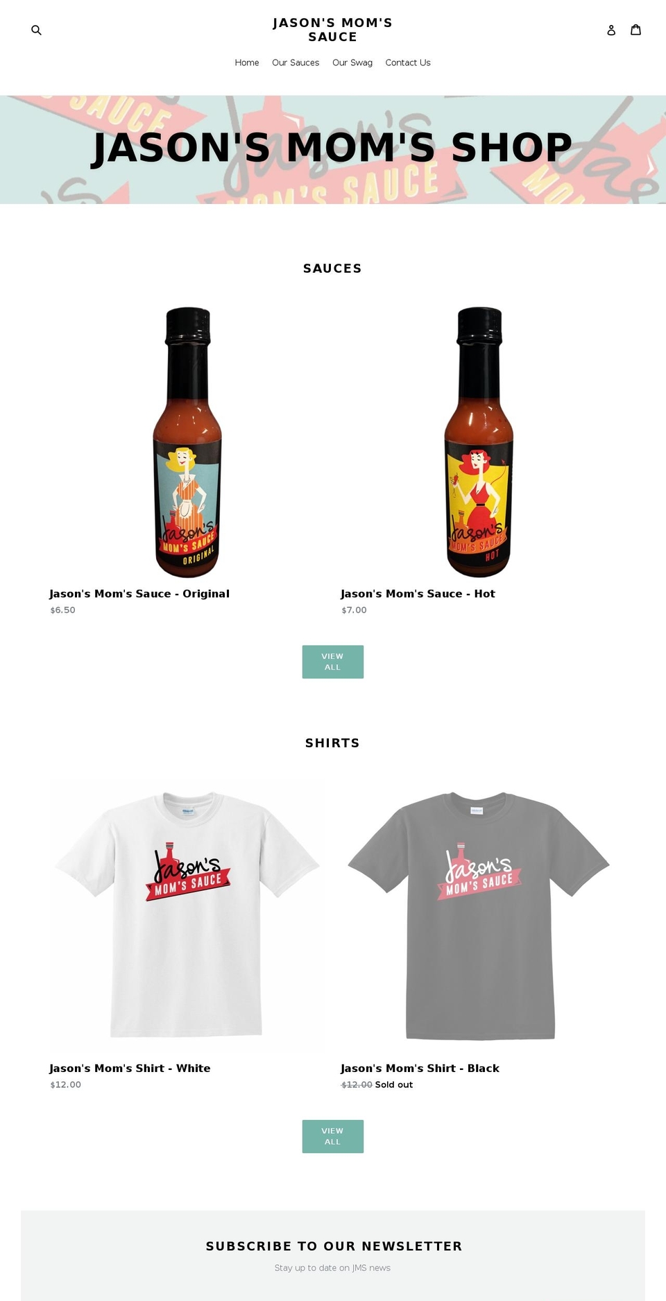 jasonsmomssauce.com shopify website screenshot