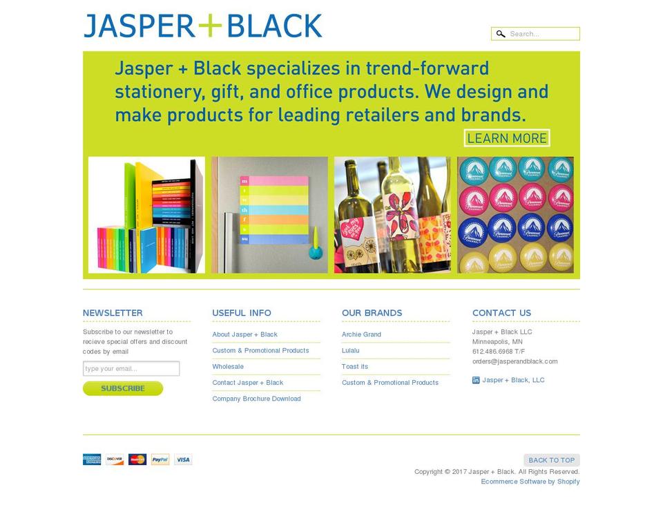 Colors Shopify theme site example jasperandblack.com