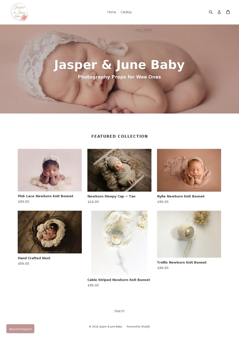jasperandjunebaby.com shopify website screenshot