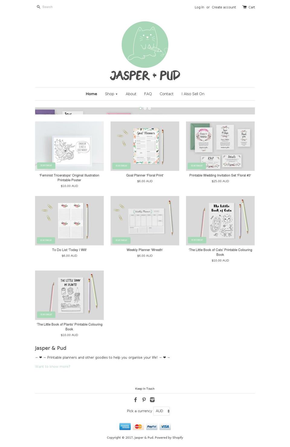 jasperandpud.com shopify website screenshot