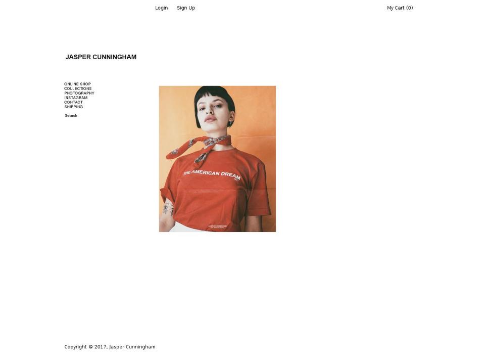 jaspercunningham.com shopify website screenshot