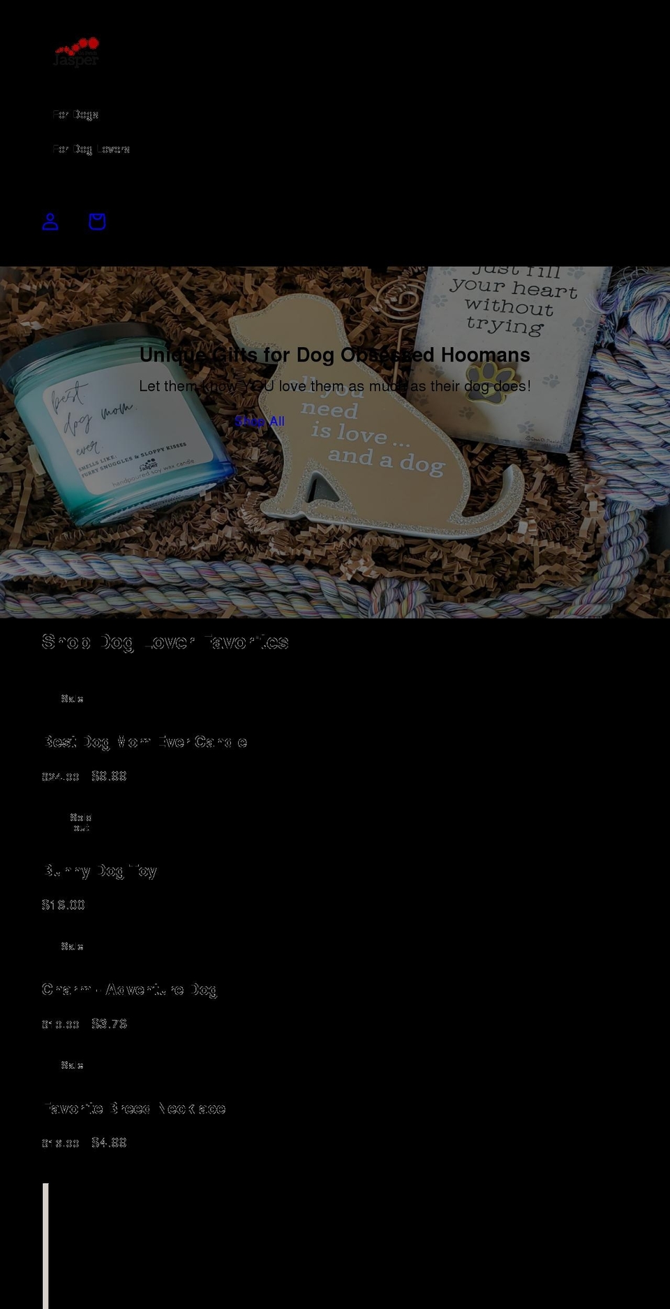 jaspergofetch.com — Shopify storefront screenshot