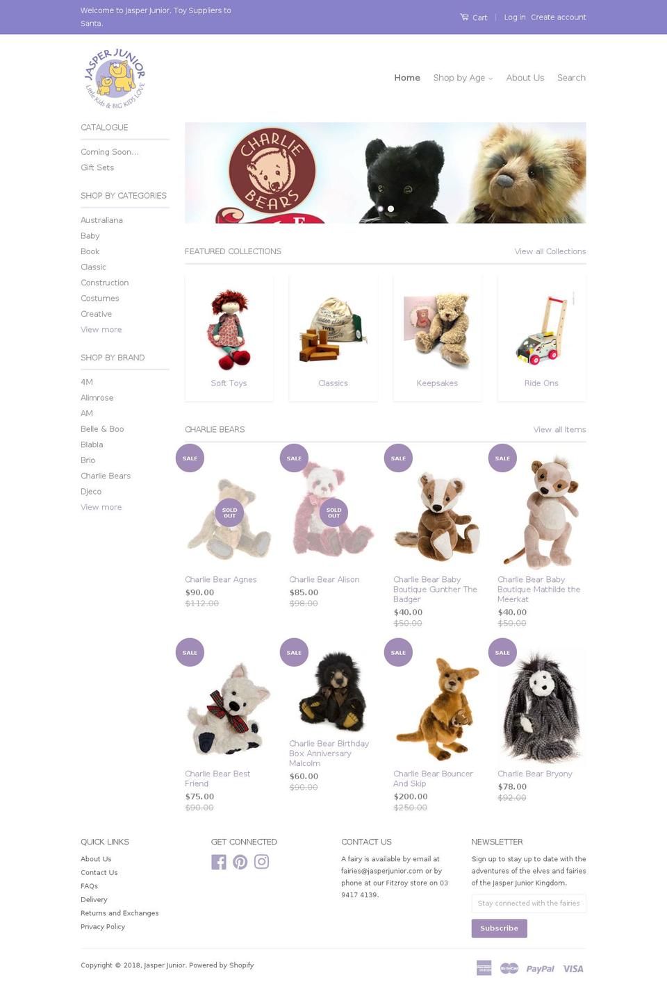 jasperjunior.com — Shopify storefront screenshot