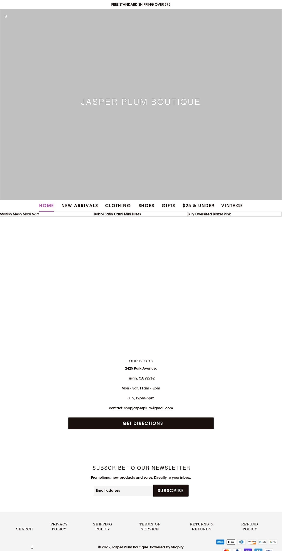 jasperplum.com shopify website screenshot