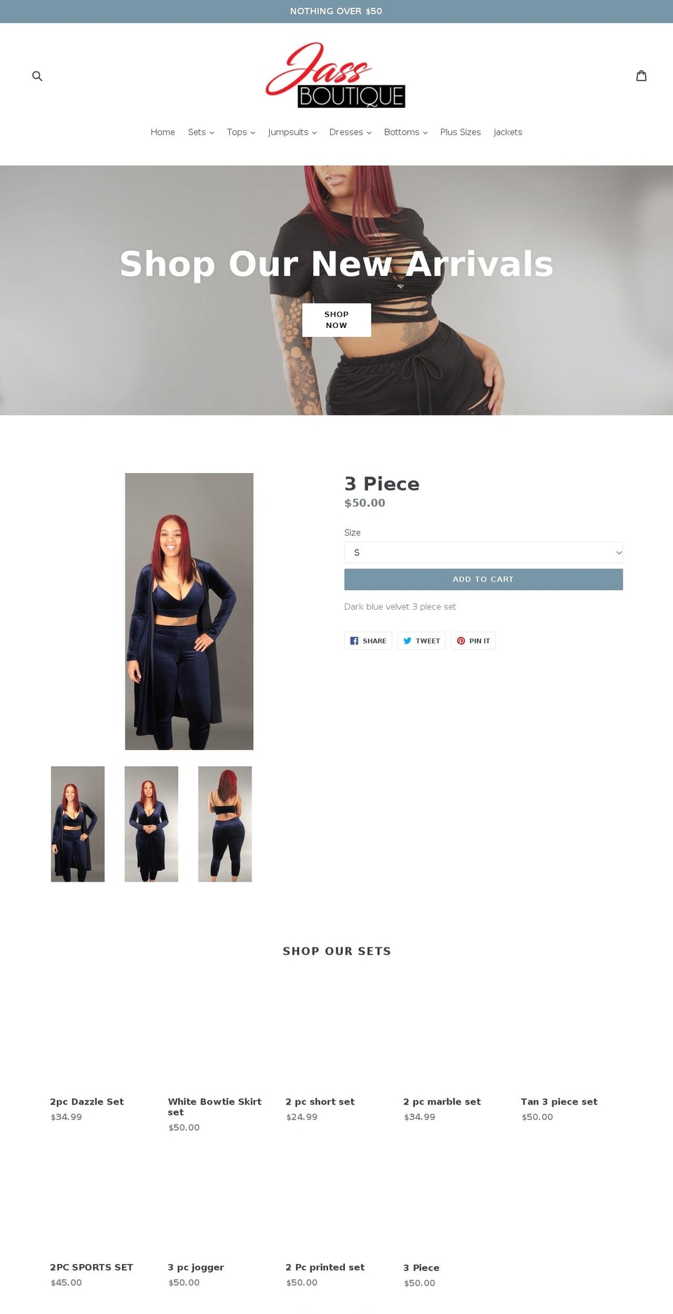 jassboutique.com shopify website screenshot