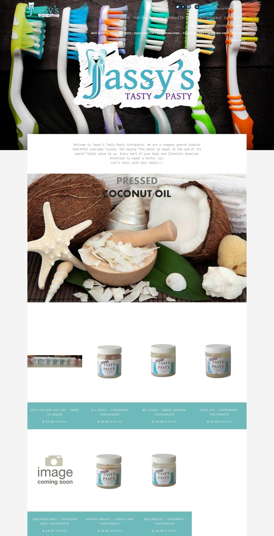 jassystastypasty.com shopify website screenshot