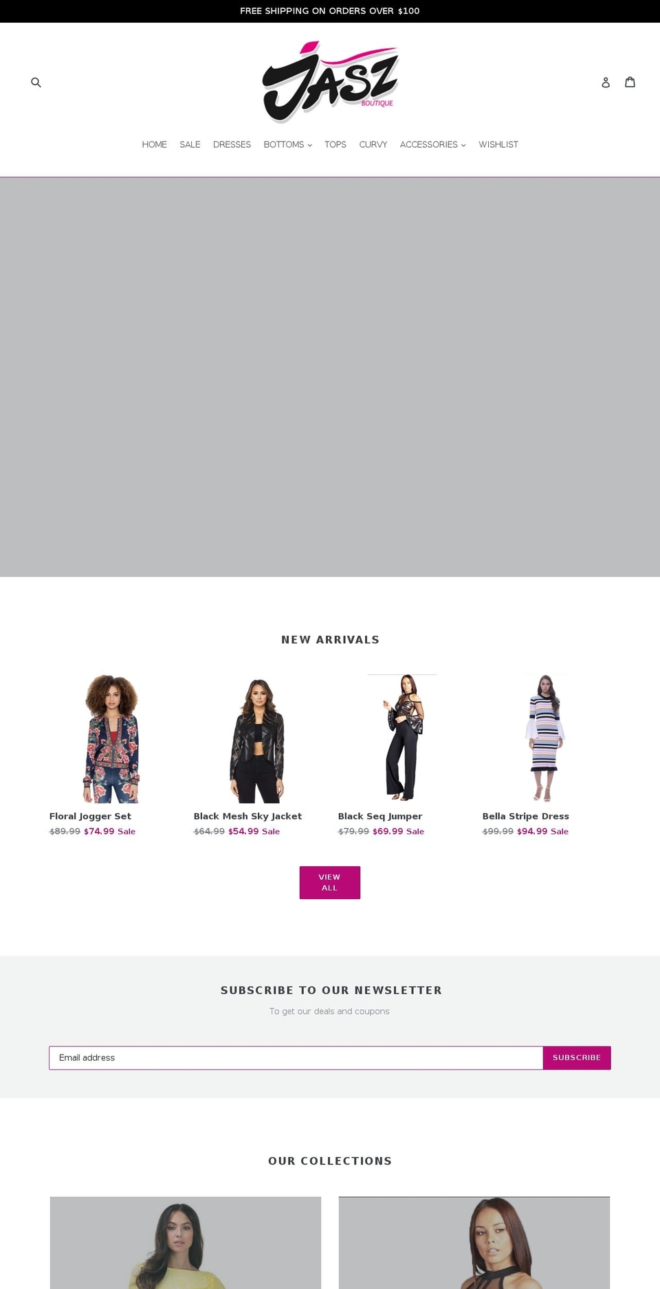 jaszboutique.com — Shopify storefront screenshot