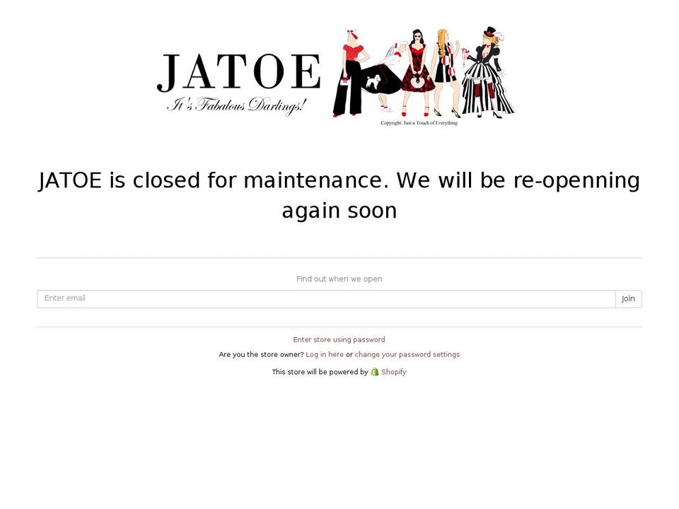 jatoe.com shopify website screenshot