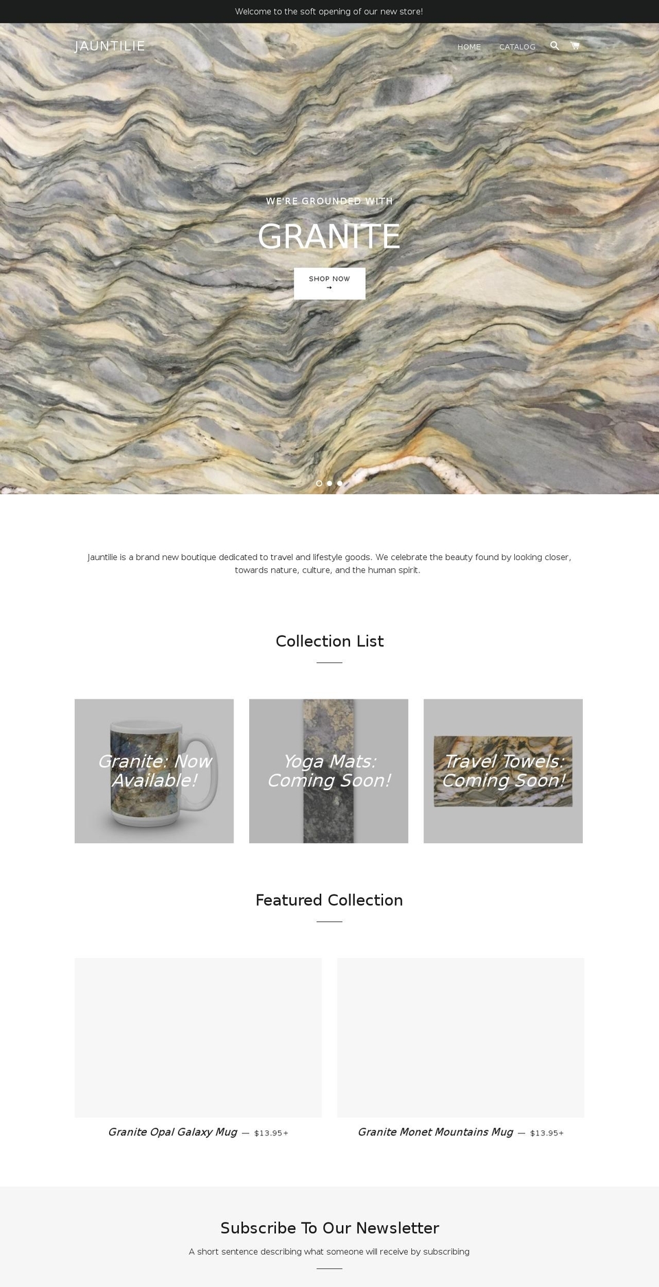 jauntilie.com — Shopify storefront screenshot