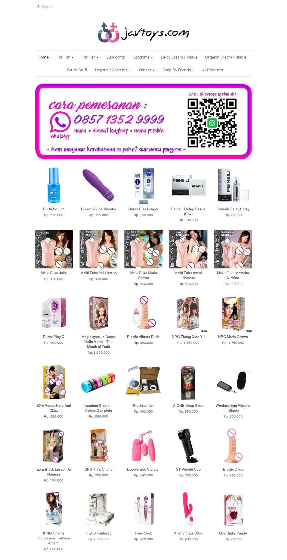 jav.toys shopify website screenshot