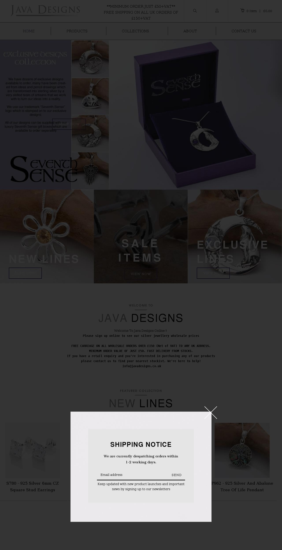 javadesigns.co.uk shopify website screenshot