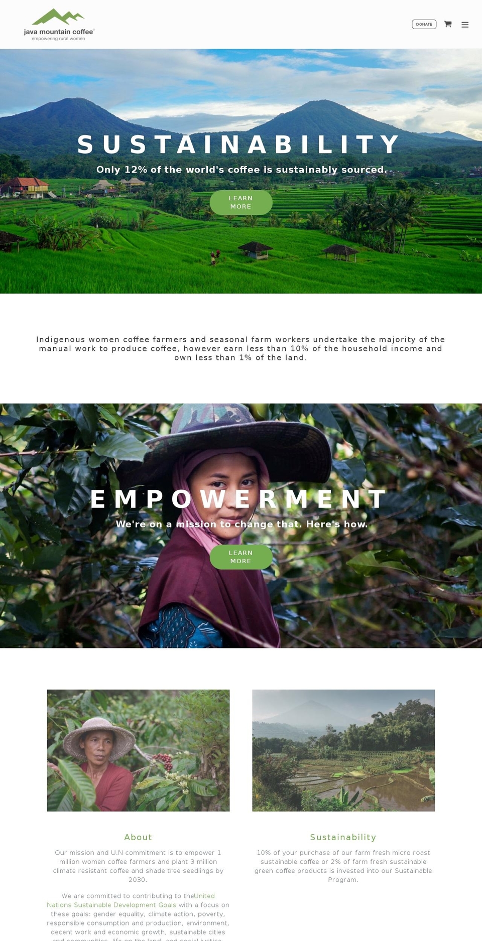 javamountaincoffee.com — Shopify storefront screenshot