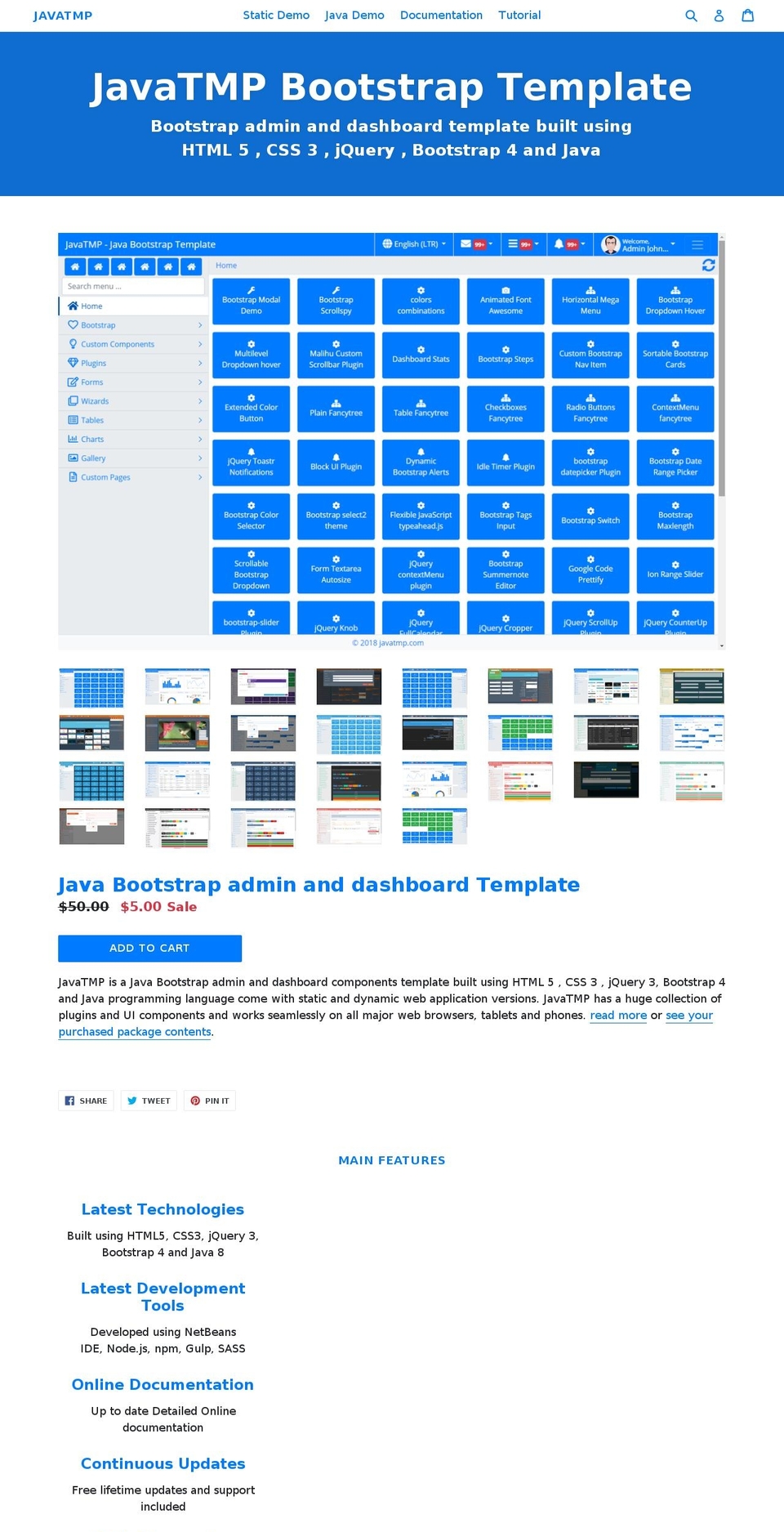 javatmp.com shopify website screenshot