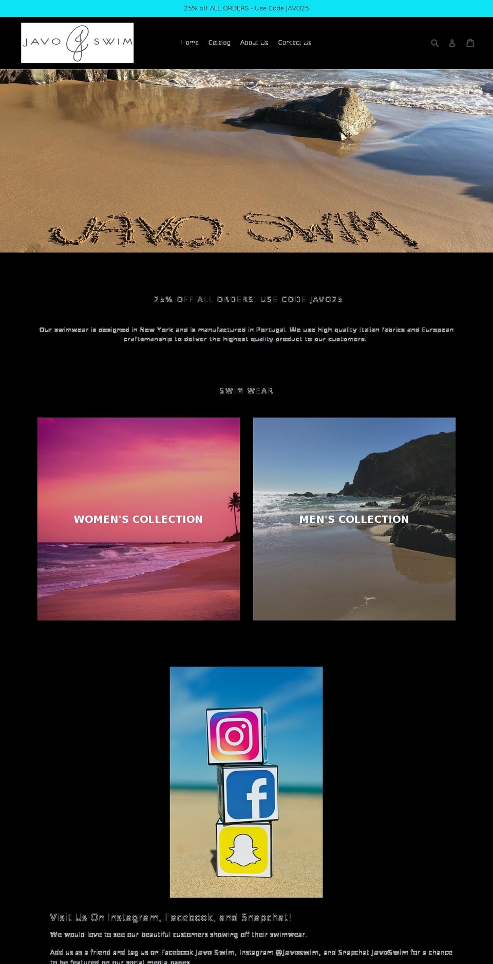 javoswim.com — Shopify storefront screenshot