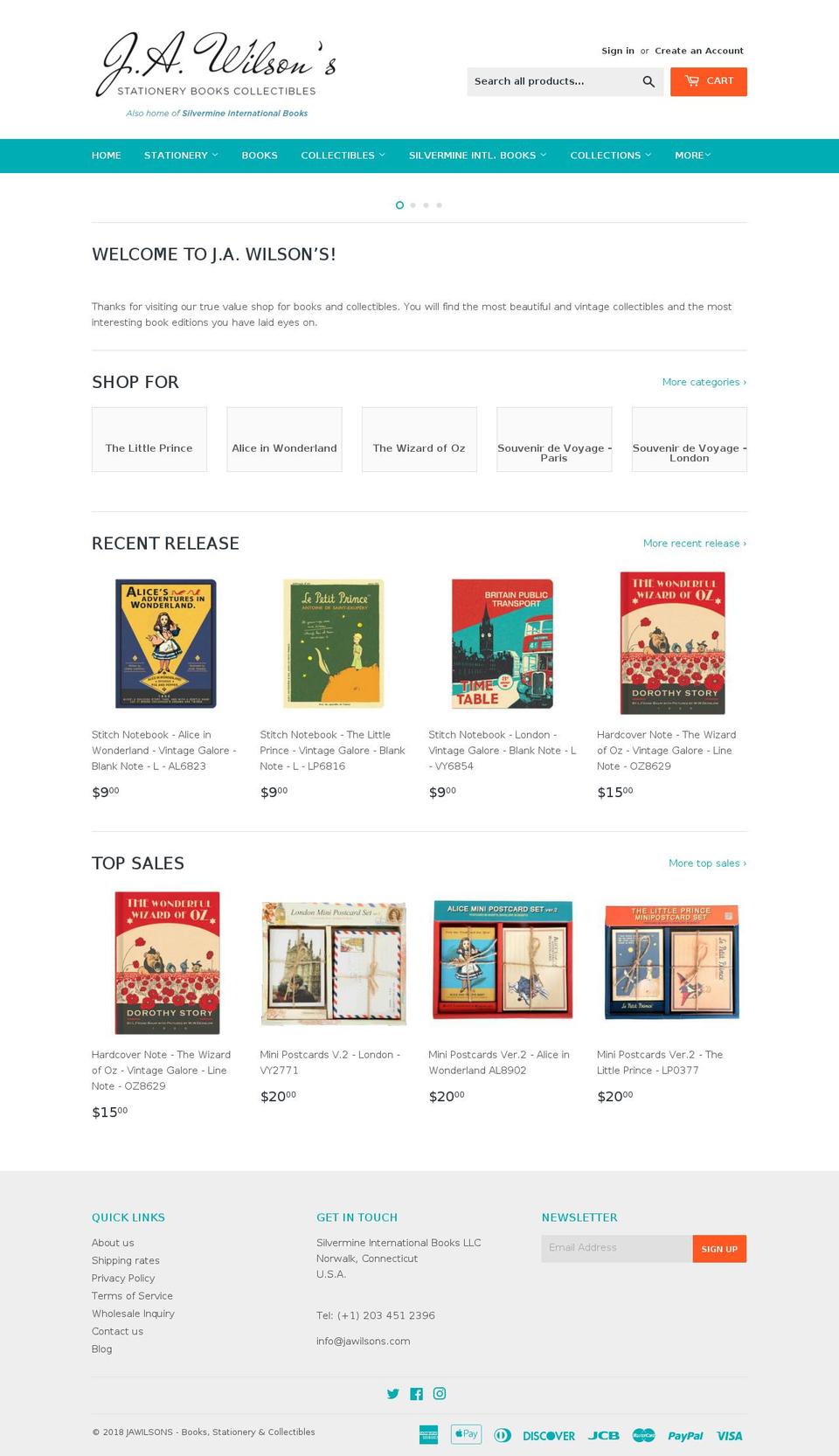 jawilsons.com — Shopify storefront screenshot