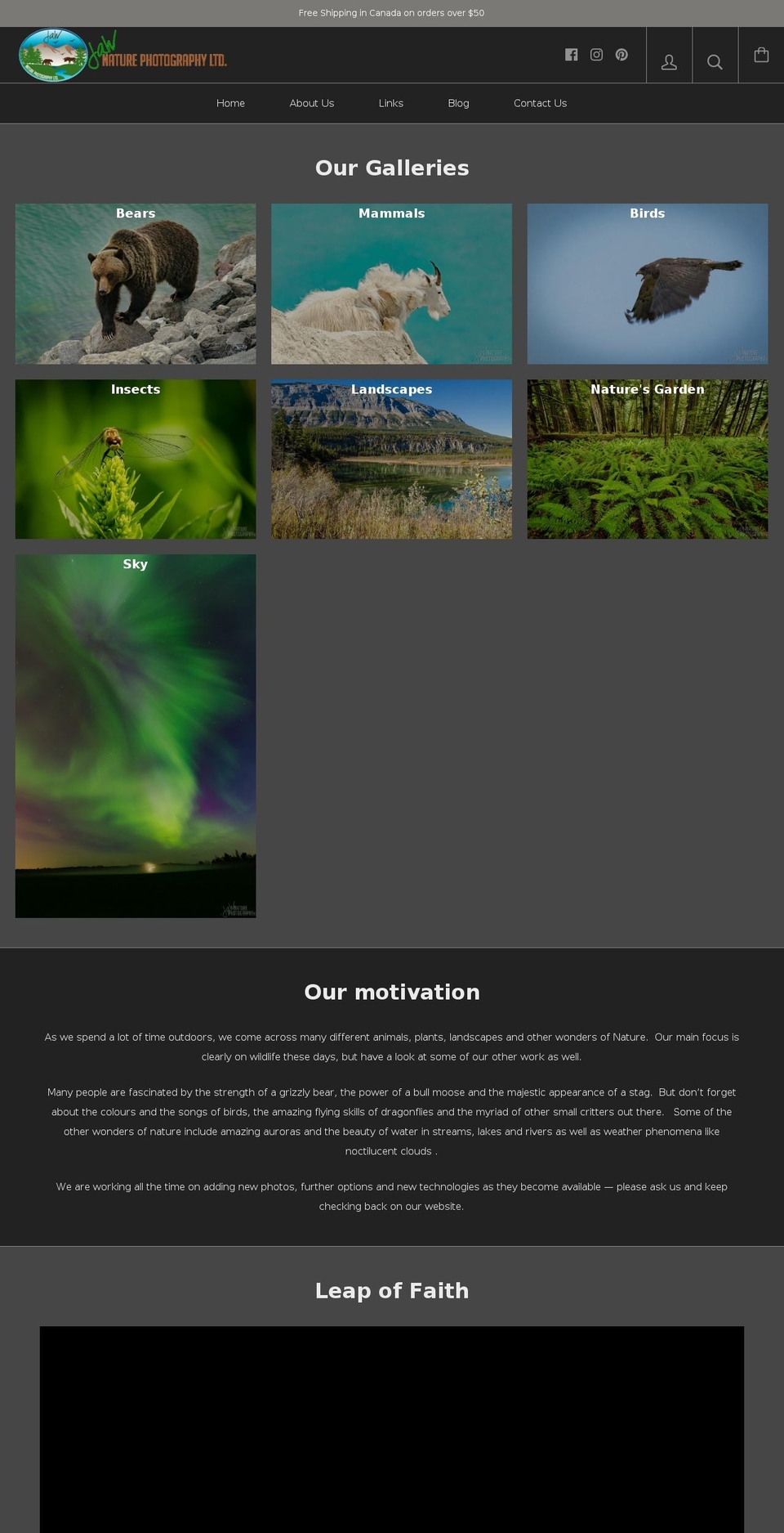 jawnaturephotos.com — Shopify storefront screenshot