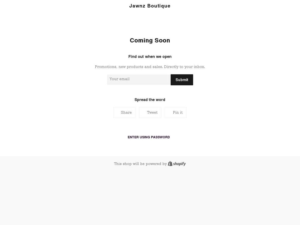 jawnzboutique.com shopify website screenshot