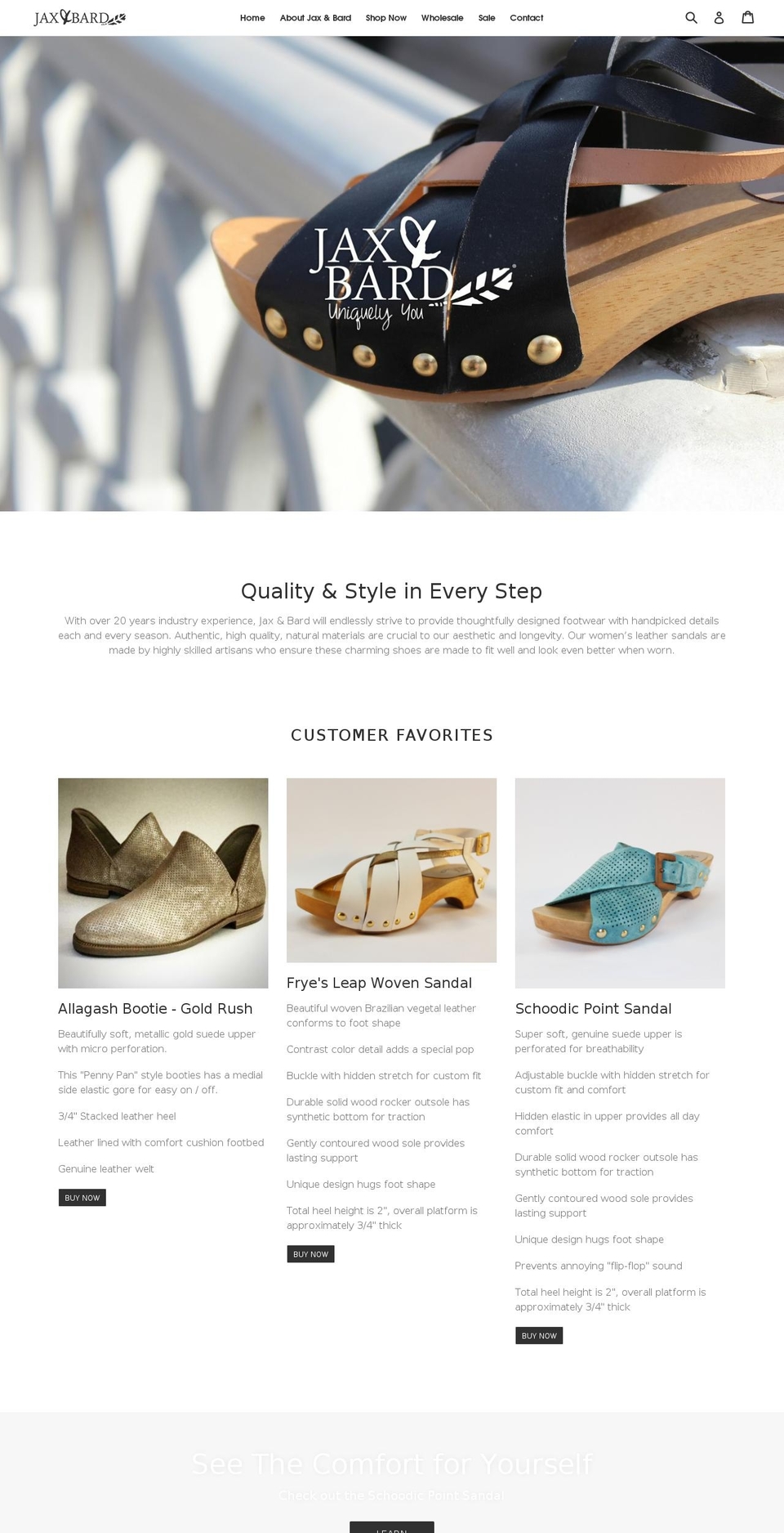 jaxandbard.shoes shopify website screenshot